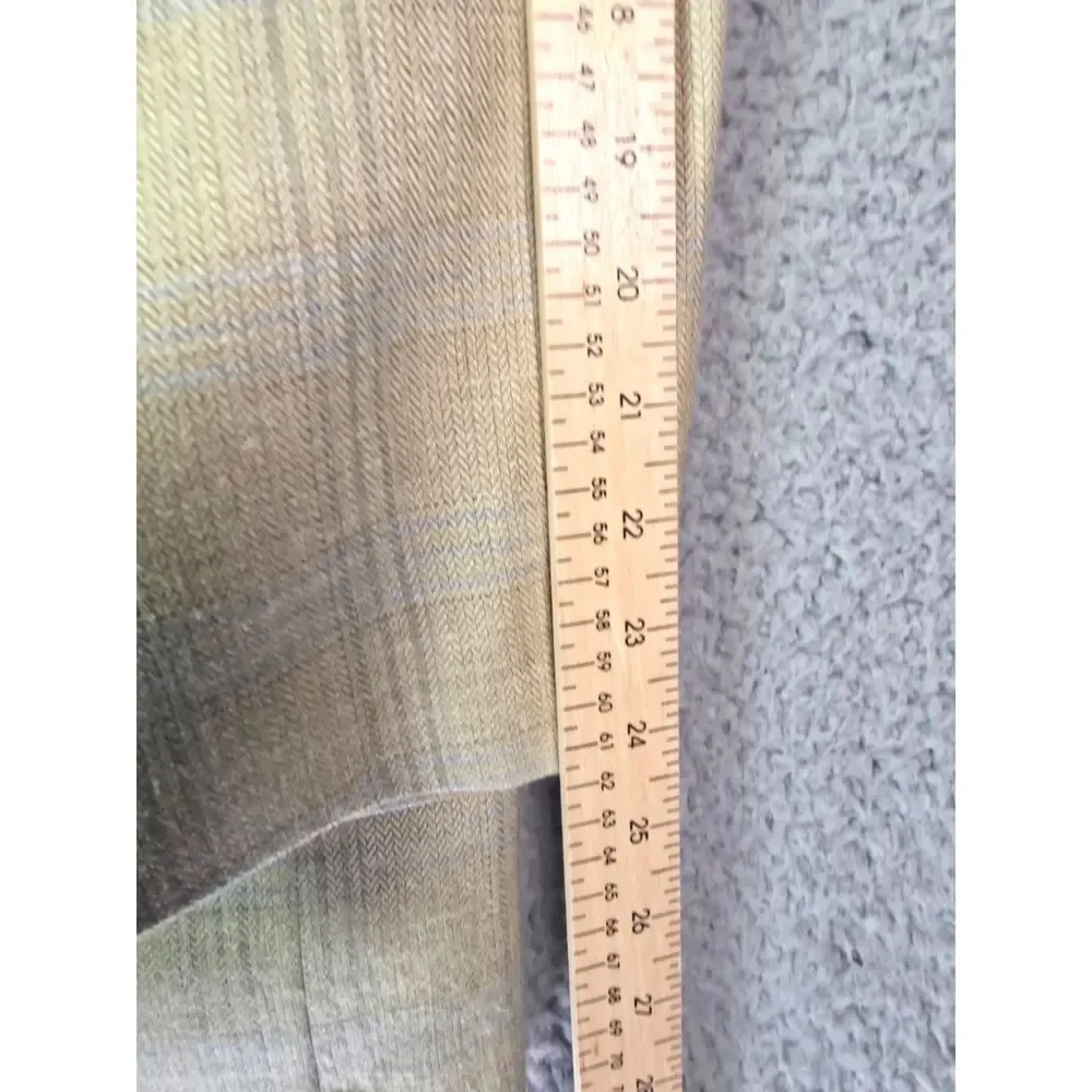 Tom James Innocenti Oro Mens Sport Coat 40R Pale Yellow Blue Plaid Tailored